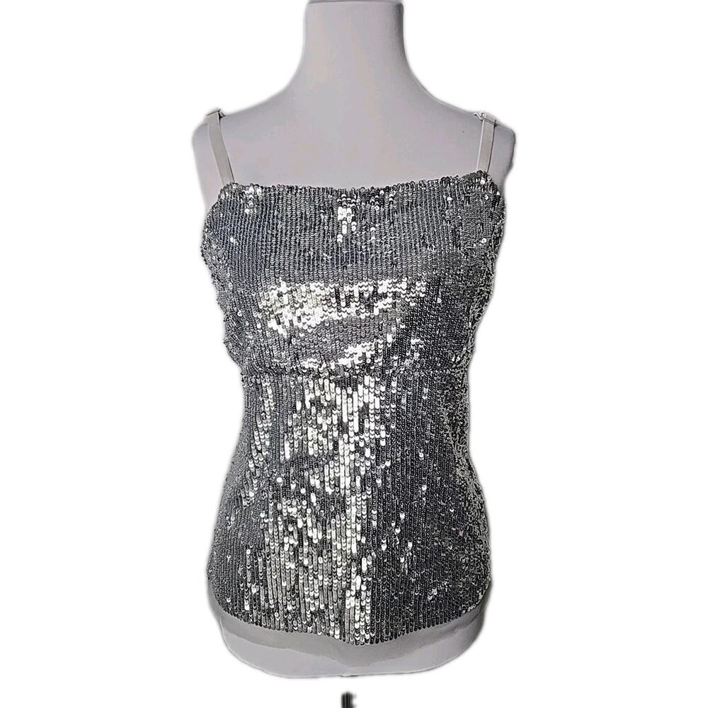 Soft Surroundings Silver Seqiun Tank Cami Top Large L